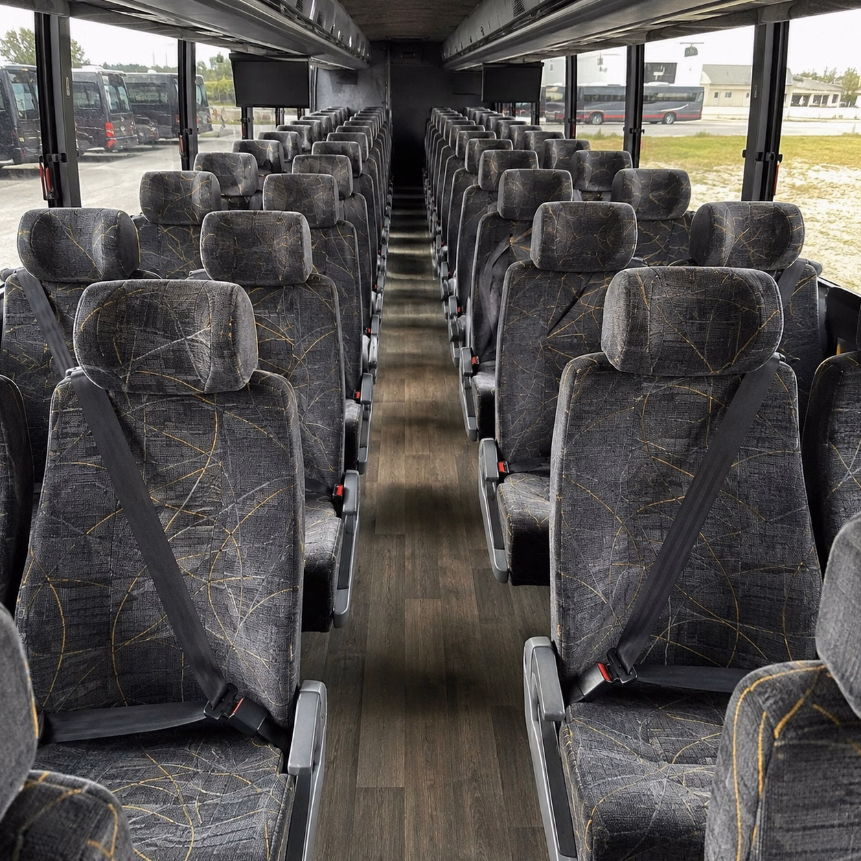56 passenger charter bus inside